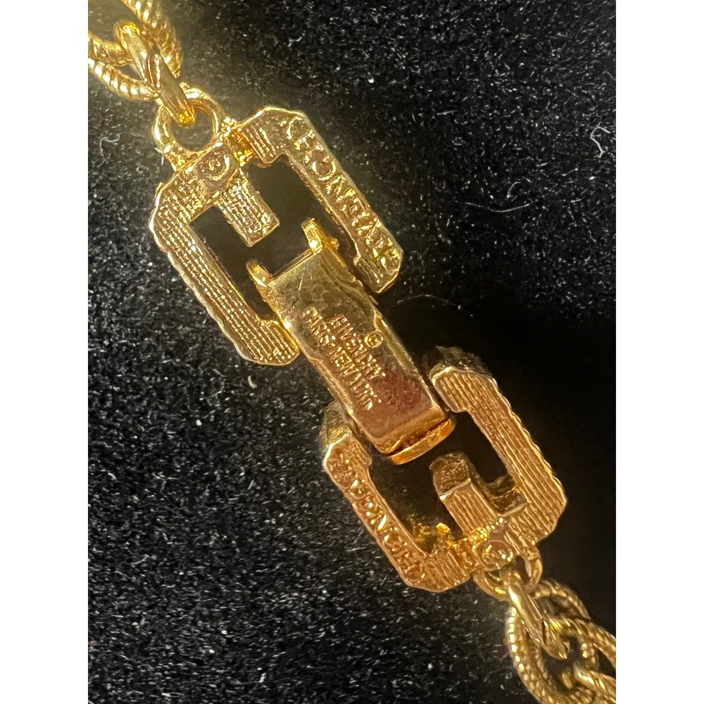 Vtg Givenchy Gold Tone Long Rope Chain Necklace 4G Logo Clasp Designer Runway - Picture 5 of 5